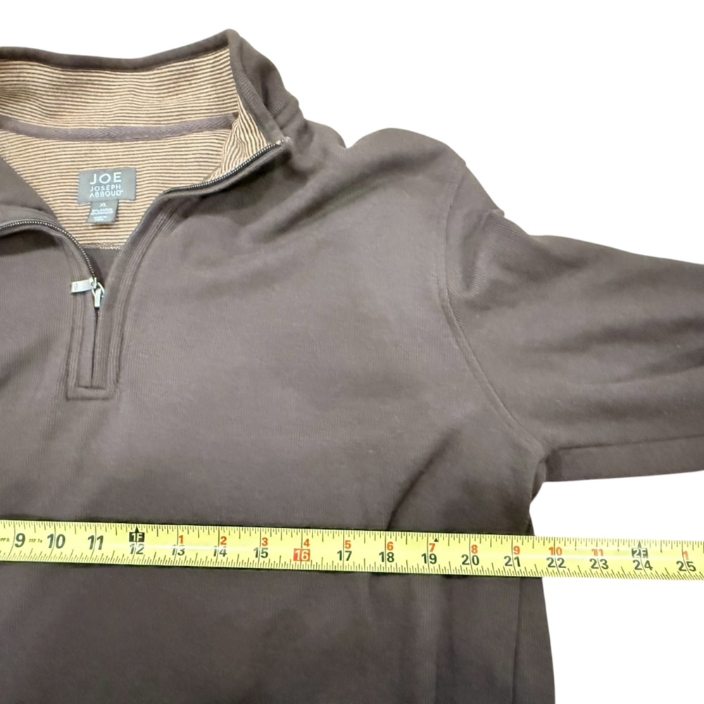 Joseph Abboud Men's XL 1/4 Zip Brown Sweater - Picture 5 of 5